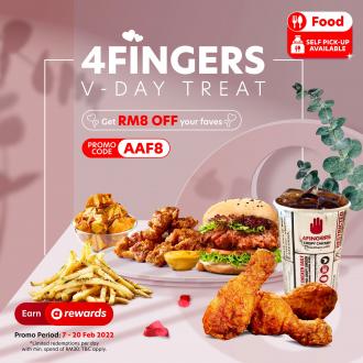 4Fingers Airasia Food Valentine's Day Promotion RM8 OFF Promo Code (7 February 2022 - 20 February 2022)