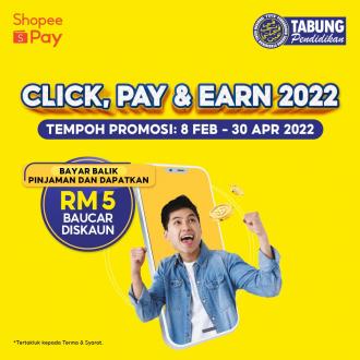 ShopeePay PTPTN RM5 Discount Voucher Promotion (8 Feb 2022 - 30 Apr 2022)