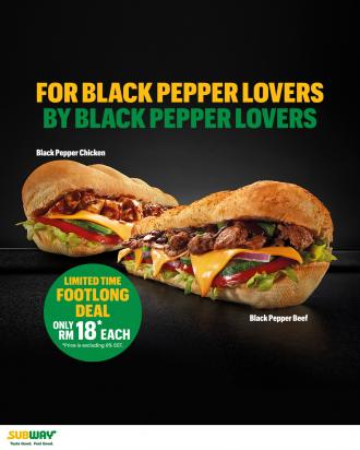 Subway Black Pepper Footlong @ RM18 Promotion