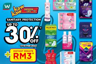 Watsons Sanitary Protection Sale Up To 30% OFF (17 February 2022 - 19 February 2022)