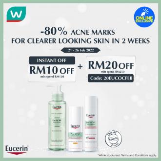 Watsons Online Eucerin Brand Day Sale Up To 50% OFF & FREE Promo Code (21 February 2022 - 26 February 2022)