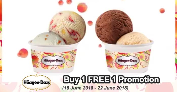 Haagen-Dazs Malaysia Buy 1 FREE 1 Promotion (18 June 2018 - 22 June 2018)