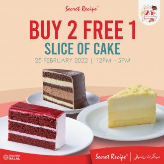 Secret Recipe Buy 2 FREE 1 Slice Cake Promotion (25 February 2022)