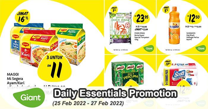 Giant Daily Essentials Promotion (25 Feb 2022 - 27 Feb 2022)