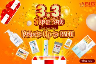Big Pharmacy Online Online 3.3 Super Sale Rebate Up To RM40 (3 March 2022)