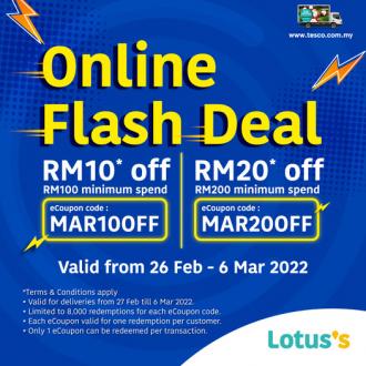Tesco / Lotus's Online Flash Deal Promotion (26 February 2022 - 6 March 2022)