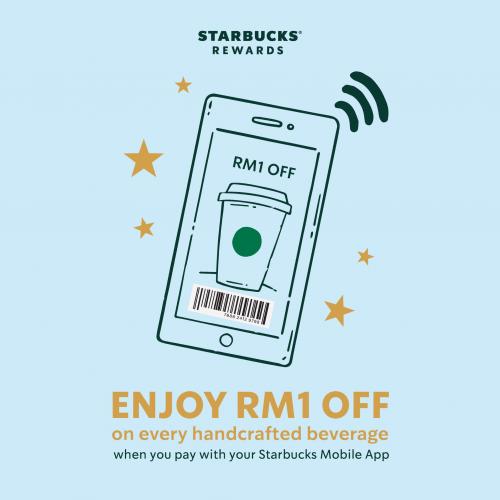 Starbucks Mobile App RM1 OFF Promotion (1 March 2022 - 30 June 2022)