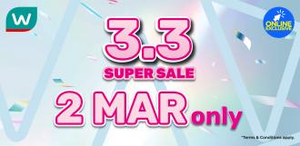 Watsons Online 3.3 Super Sale (2 Mar 2022)