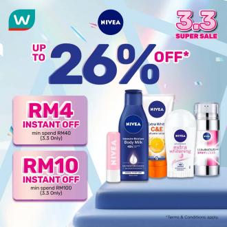 Watsons Online Nivea 3.3 Sale Up To 26% OFF (3 March 2022)
