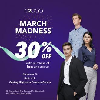 G2000 March Madness Sale Up To 30% OFF at Genting Highlands Premium Outlets (1 Mar 2022 - 13 Mar 2022)