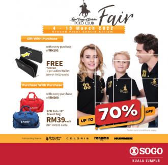 SOGO Kuala Lumpur RCB Polo Club Fair Sale Up To 70% OFF (4 March 2022 - 13 March 2022)