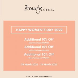 Beauty Scents Women's Day Promotion at Johor Premium Outlets (3 March 2022 - 16 March 2022)