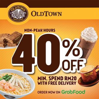 Oldtown GrabFood Non-Peak Hour 40% OFF & FREE Delivery Promotion