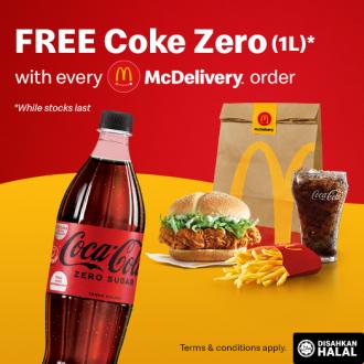 McDonald's McDelivery FREE Coke Zero 1L Promotion