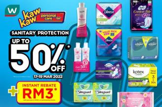 Watsons Sanitary Protection Sale Up To 50% OFF (17 March 2022 - 19 March 2022)