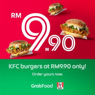 KFC GrabFood Burger @ RM9.90 Promotion (valid until 31 March 2022)