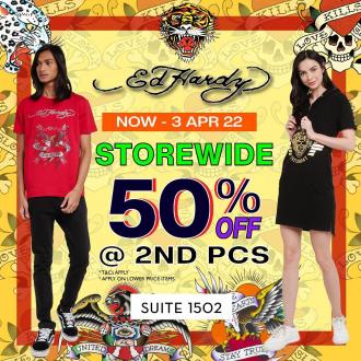 Ed Hardy Special Sale 50% OFF @ 2nd pcs at Johor Premium Outlets (18 Mar 2022 - 3 Apr 2022)