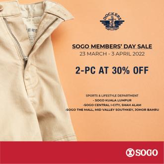 SOGO Members Day Sale Dockers Promotion (23 Mar 2022 - 3 Apr 2022)