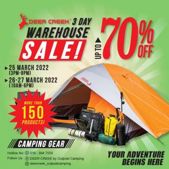 Deer Creek Warehouse Sale Up To 70% OFF (25 March 2022 - 27 March 2022)
