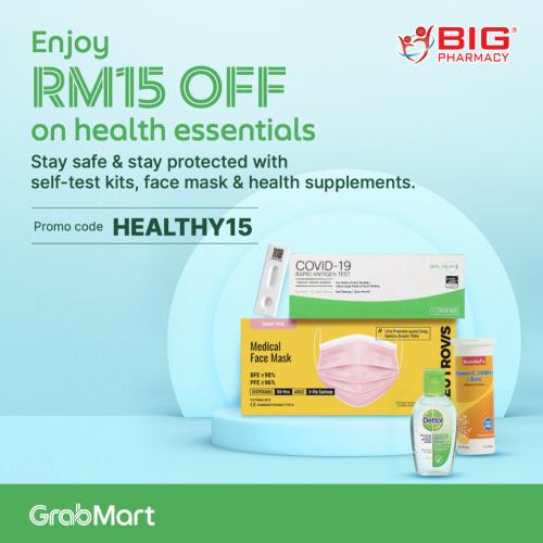Big Pharmacy GrabMart RM15 OFF Promotion (valid until 31 March 2022)