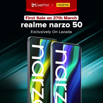 Lazada Realme Narzo 50 First Sale Promotion (27 March 2022)