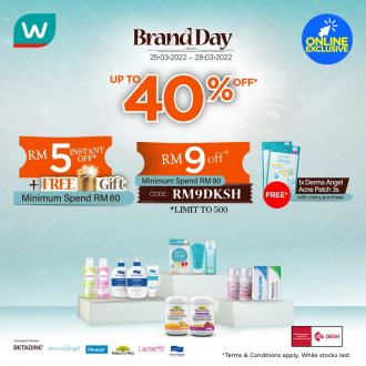 Watsons Online DKSH Sale Up To 40% OFF & FREE Promo Code (25 March 2022 - 28 March 2022)