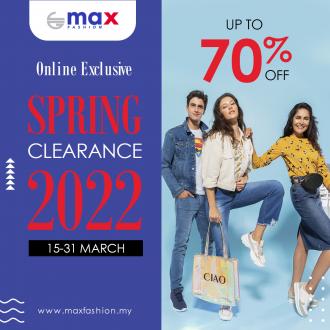 Max Fashion Spring Clearance Sale Up To 70% OFF (15 Mar 2022 - 31 Mar 2022)