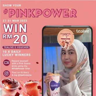 Tealive PinkPower Win Voucher Contest (27 March 2022 - 31 March 2022)