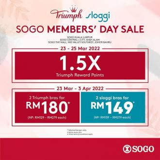 SOGO Members Day Triumph & Sloggi Sale (23 Mar 2022 - 3 Apr 2022)