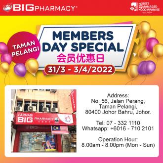 Big Pharmacy Taman Pelangi Members Day Promotion (31 March 2022 - 3 April 2022)