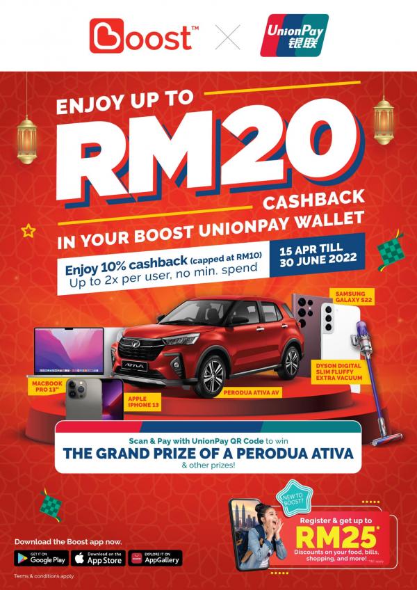 LuLu Boost UnionPay Promotion Up To RM20 OFF (15 April 2022 - 30 June 2022)