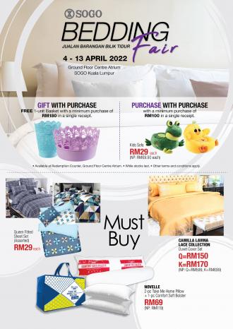 SOGO Kuala Lumpur Bedding Fair Sale (4 April 2022 - 13 April 2022)