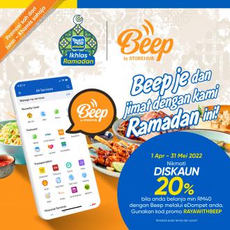 Beep Ramadan & Raya 20% OFF Promotion With Touch 'n Go eWallet (1 April 2022 - 31 May 2022)