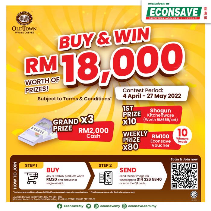 Econsave Oldtown Buy & Win Contest (4 April 2022 - 27 May 2022)