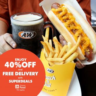 A&W ShopeeFood 40% OFF & FREE Delivery Promotion