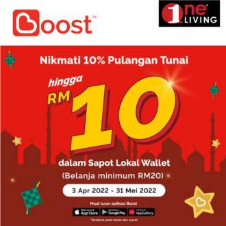 One Living Boost Up To RM10 Cashback Promotion (3 April 2022 - 31 May 2022)