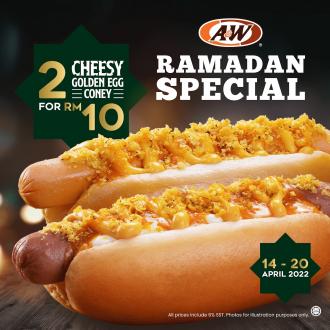 A&W Ramadan 2 Cheesy Golden Egg Coney @ RM10 Promotion (14 April 2022 - 20 April 2022)