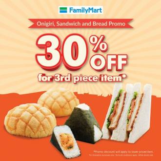 FamilyMart Onigiri, Sandwich and Bread 30% OFF Promotion (valid until 13 May 2022)