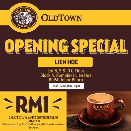 Oldtown Lien Hoe Re-Opening Promotion (valid until 30 June 2022)
