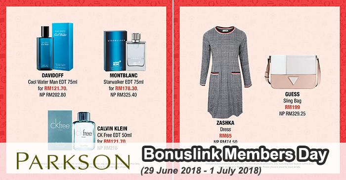 Parkson Bonuslink Members Day Promotion (29 June 2018 - 1 July 2018)