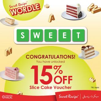 Secret Recipe 15% OFF Slice Cake Voucher Promotion (valid until 15 June 2022)