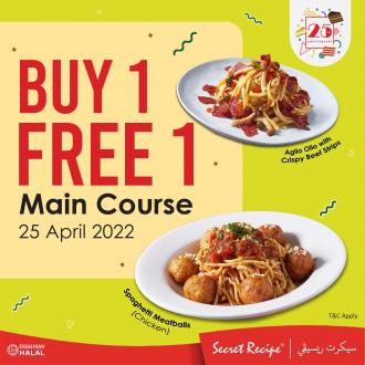 Secret Recipe Buy 1 FREE 1 Main Course Promotion (25 April 2022)