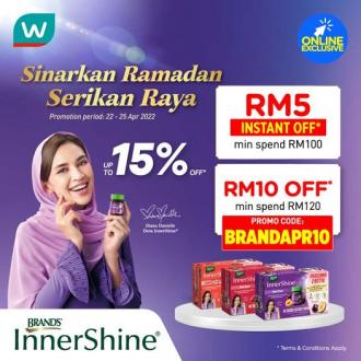 Watsons Online Brand's Brand Day Sale Up To 15% OFF (22 April 2022 - 25 April 2022)
