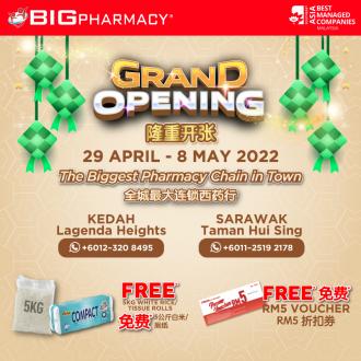Big Pharmacy Taman Hui Sing Kuching & Legenda Heights Sungai Petani Opening Promotion (valid until 8 May 2022)