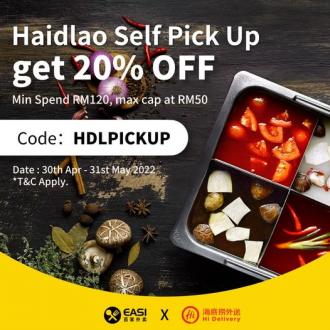 Haidilao EASI Self Pick Up 20% OFF Promotion (30 Apr 2022 - 31 May 2022)