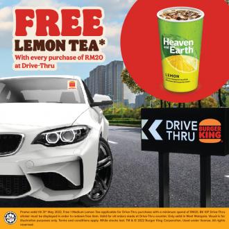 Burger King Drive-Thru VIP FREE Lemon Tea Promotion (valid until 31 May 2022)