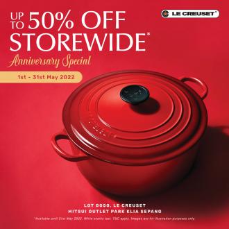 Le Creuset Anniversary Sale Up To 50% OFF at Mitsui Outlet Park (1 May 2022 - 31 May 2022)