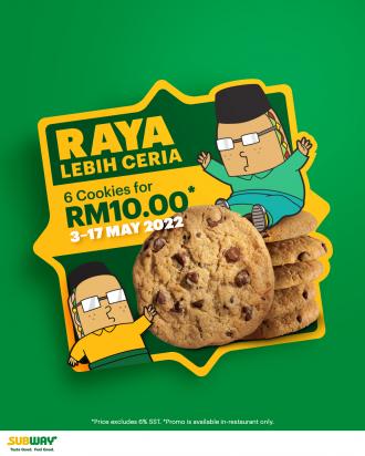 Subway Hari Raya 6 Cookies @ RM10 Promotion (3 May 2022 - 17 May 2022)