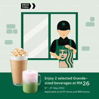 Starbucks Drive-Thru 2 Grande Sized @ RM26 Promotion (6 May 2022 - 8 May 2022)