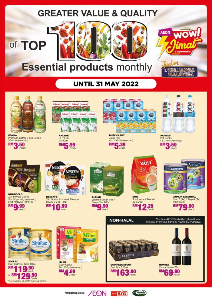 AEON BiG Top 100 Essential Products Promotion (1 May 2022 - 31 May 2022)